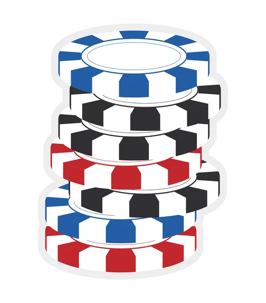 Icona del chip. Casino e Las Vegas design. Grafico vettoriale — Vettoriale Stock