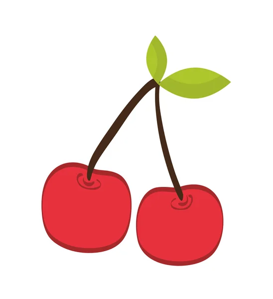 Icono de cereza. Diseño de frutas. Gráfico vectorial — Archivo Imágenes Vectoriales