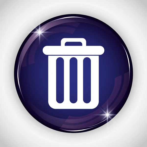 Trash button icon. Social media design. vector graphic — Stock Vector