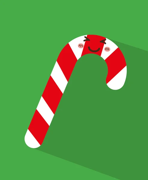 Kawaii candy icon. Frohe Weihnachten. Vektorgrafik — Stockvektor