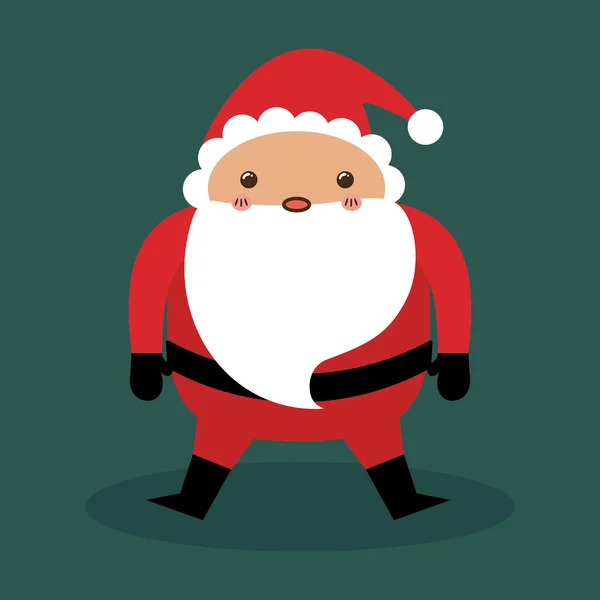 Икона Санты Кавайи. Счастливого рождественского дизайна. векторная графика — стоковый вектор
