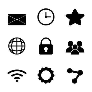 Multimedya simgesi ayarlayın. Nesnelerin interneti tasarımı. vektör grafiği