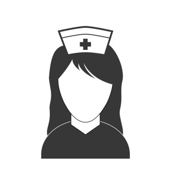 Hemşire simgesi. Tasarım tıbbi ve sağlık. Vektör grafiği