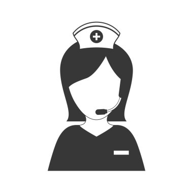Hemşire simgesi. Tasarım tıbbi ve sağlık. Vektör grafiği
