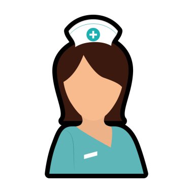 Hemşire simgesi. Tasarım tıbbi ve sağlık. Vektör grafiği