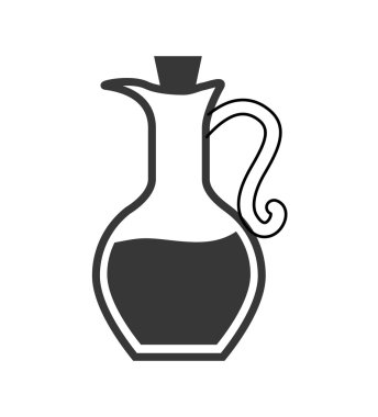 Zeytinyağı şişesi simgesi. Organik ve sağlıklı gıda tasarımı. Vektör g