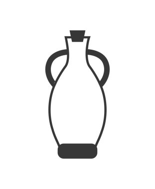 Zeytinyağı şişesi simgesi. Organik ve sağlıklı gıda tasarımı. Vektör g