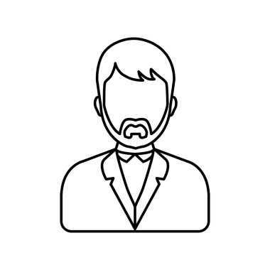 Adam simgesi. Avatar kişi tasarım. Vektör grafiği