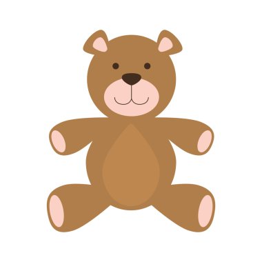 Oyuncak ayı simgesi. Oyuncak tasarım. Vektör grafiği