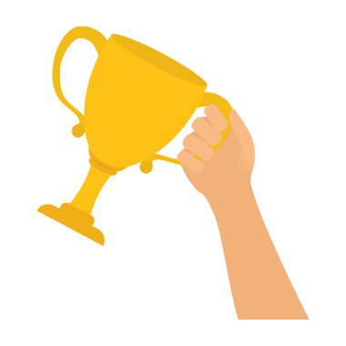 Trophy Kupası simgesi. Kazanan tasarım. Vektör grafiği