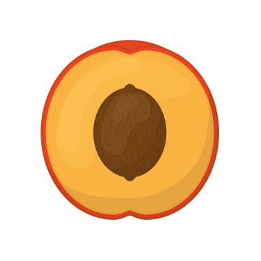 Şeftali simgesi. Organik ve sağlıklı gıda tasarımı. Vektör grafiği