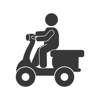 Motosiklet simgesi. Teslimat ve tasarım nakliye. Vektör grafiği