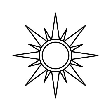 güneş simgesi. Hava tasarım. Vektör grafiği