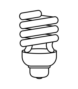 Ampul simgesi. Enerji tasarım kaydedin. Vektör grafiği