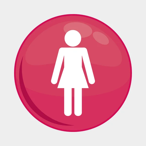 Woman person button icon. Social media design. vector graphic — Stok Vektör