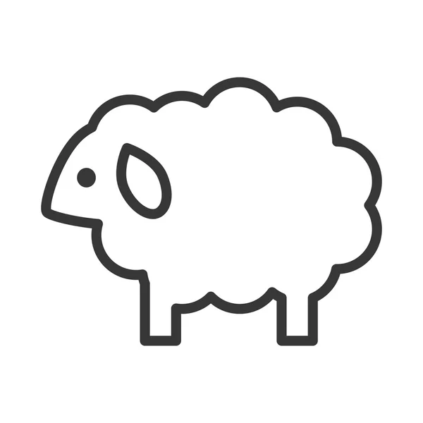 Koyun simgesi. Şirin hayvan tasarımı. Vektör grafiği — Stok Vektör