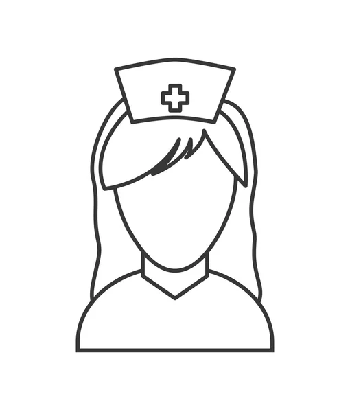 Ícone de enfermeira. Projeto de cuidados médicos e de saúde. Gráfico vetorial — Vetor de Stock