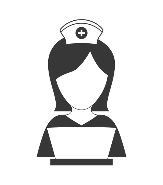 Verpleegkundige pictogram. Medische en gezondheidszorg ontwerpen. Vectorafbeelding — Stockvector