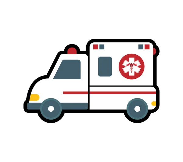 Icono de ambulancia. Diseño médico y sanitario. Gráfico vectorial — Vector de stock