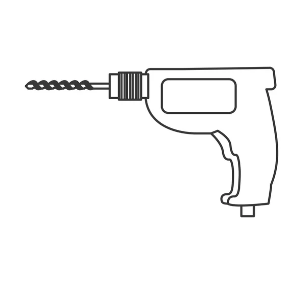 Drill-ikonen. Verktygskonstruktion. Vektorgrafik — Stock vektor