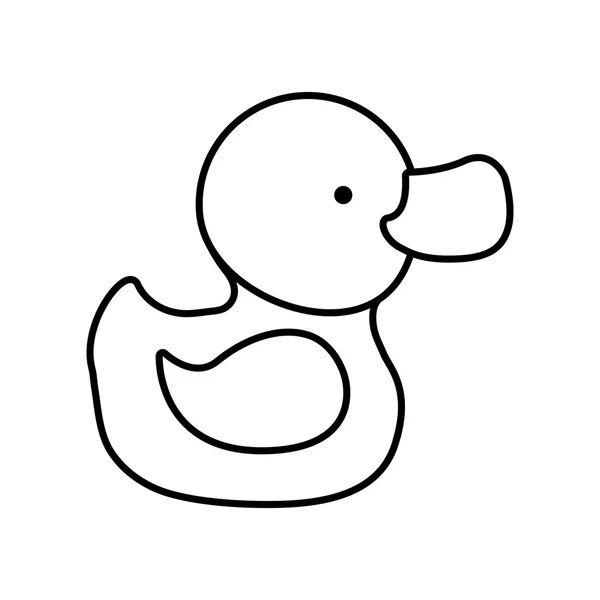 Icono del pato. Diseño de juguetes. Gráfico vectorial — Vector de stock