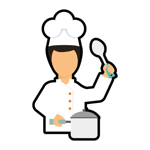 Chef icono de dibujos animados. Cocina y Menú de diseño. Gráfico vectorial — Archivo Imágenes Vectoriales