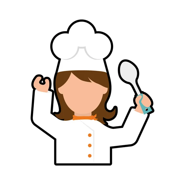 Chef icono de dibujos animados. Cocina y Menú de diseño. Gráfico vectorial — Vector de stock