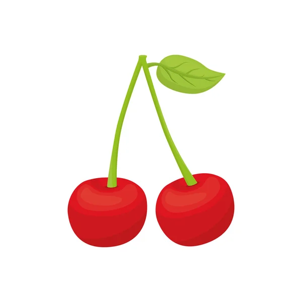 Cseresznye ikonra. Bio és egészséges élelmiszer-tervező. Vektorgrafikus — Stock Vector