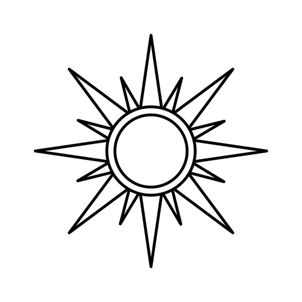 Icona del sole. Progettazione meteo. Grafico vettoriale — Vettoriale Stock