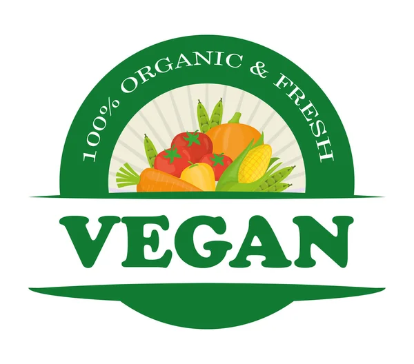Vegansk mat utformning. — Stock vektor