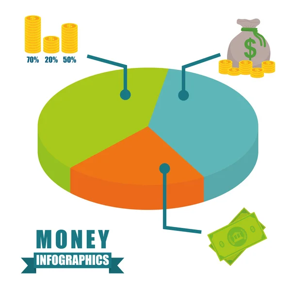 Diseño infográfico del dinero . — Vector de stock