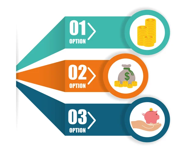 Diseño infográfico del dinero . — Archivo Imágenes Vectoriales