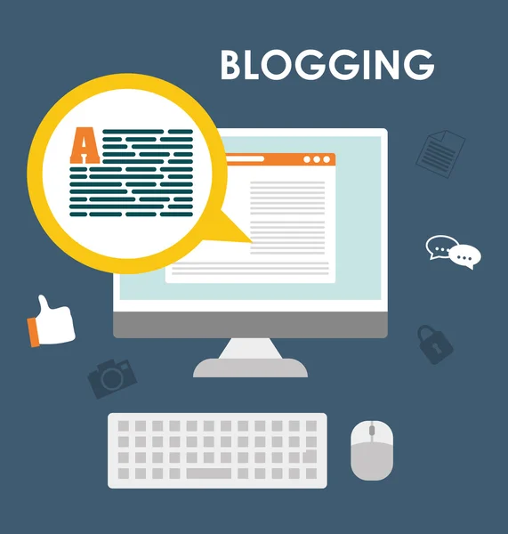 Blog, blogging et blogglers thème — Image vectorielle