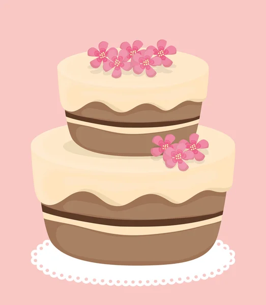 Diseño de pastel de postre . — Vector de stock