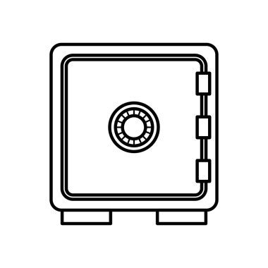 Kasa simgesi. Güvenlik sistemi tasarımı. Vektör grafiği