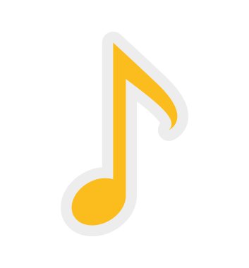 müzik notası simgesi. Ses ve müzik tasarımı. Vektör grafiği