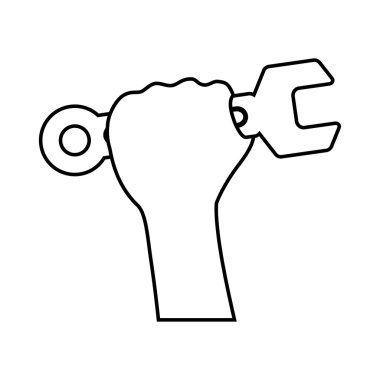 Wrench kutsal kişilerin resmi. İnşaat tasarım altında. Vektör grafiği