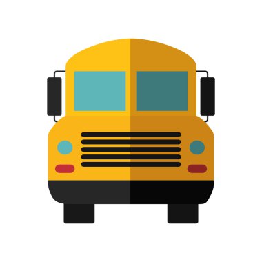 Okul otobüsü simgesi. Okul ve eğitim tasarımı. Vektör grafiği