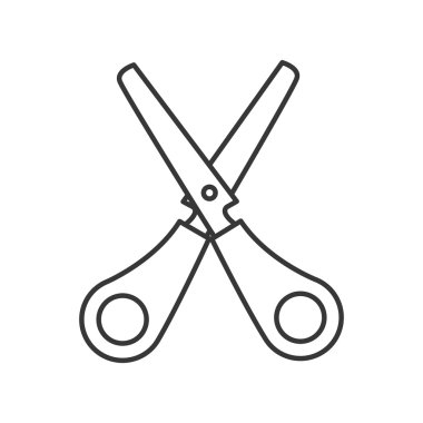 Makas simgesi. Okul ve eğitim tasarımı. Vektör grafiği