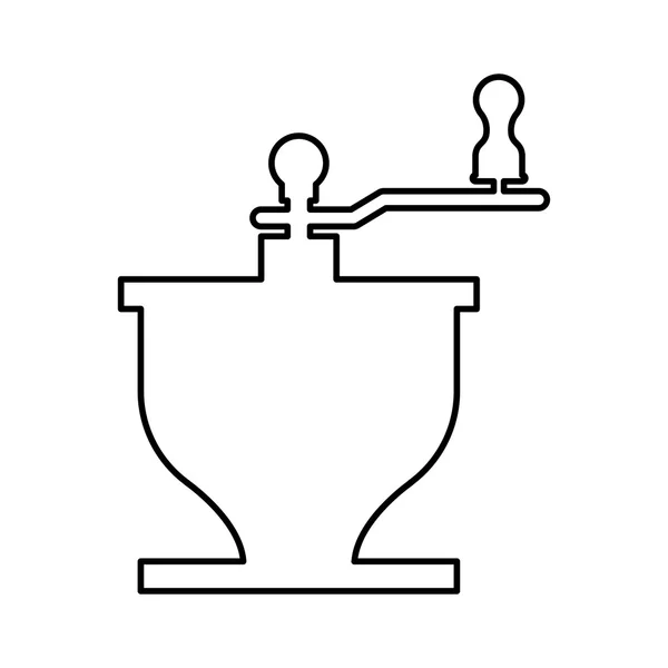 Icona del Greinder al caffè. Progettazione ora del caffè. Grafico vettoriale — Vettoriale Stock