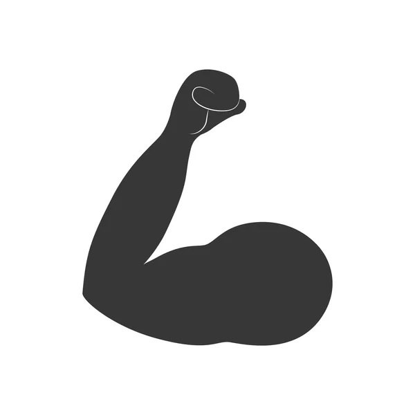 Pictograma musculară masculină. Design sănătos al stilului de viață. Vector grafic — Vector de stoc