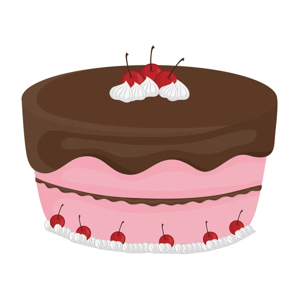 Sweet cake icon. Dessert and celebration design. Vector graphic — Stock Vector