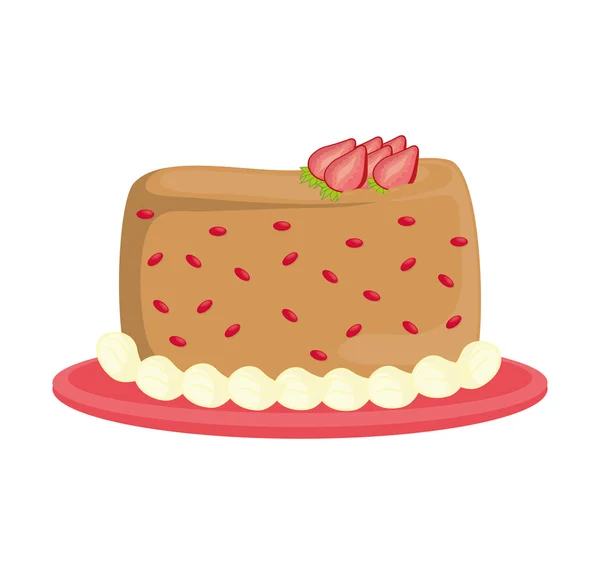 Süßkuchen-Symbol. Dessert und Festgestaltung. Vektorgrafik — Stockvektor