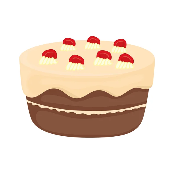 Символ торта. Десерт и праздничный дизайн. Векторная графика — стоковый вектор