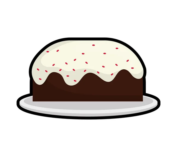 Символ торта. Десерт и праздничный дизайн. Векторная графика — стоковый вектор