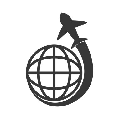 Uçak simgesi. Seyahat ve Turizm tasarımı. Vektör grafiği