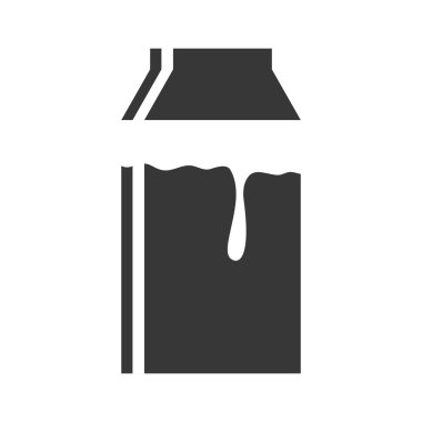 Bir kutu süt simgesi. İçki ve içecek tasarım. Vektör grafiği