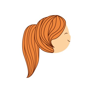 Kız simgesi. Çocuk karikatür tasarım. Vektör grafiği