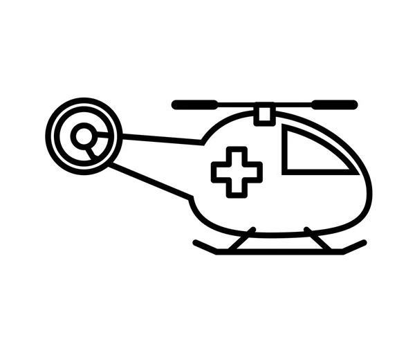 Icono del helicóptero. Seguridad y diseño de seguros. Gráfico vectorial — Vector de stock
