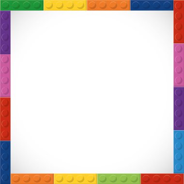 Lego simgesi. Soyut çerçeve şekil. Vektör grafiği